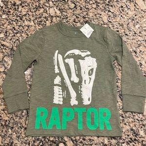 NWT Crewcuts Glowing Raptor shirt 2-3